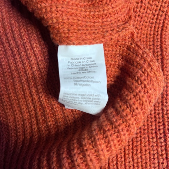 J. Crew Mercantile Ribbed V-Neck Pullover Sweater, Heather Pumpkin (NWT) - Picture 7 of 8